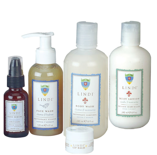 Complete Chemo Skincare Collection: Body Lotion + Body Wash + Face Wash + Lip Balm + Face Serum