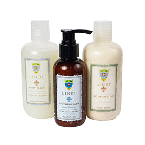 Lindi Skin Body Complete Body Regimen: Body Wash + Body Lotion + Soothing Balm