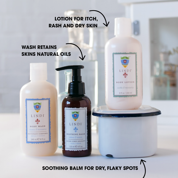 Lindi Skin Body Complete Body Regimen: Body Wash + Body Lotion + Soothing Balm