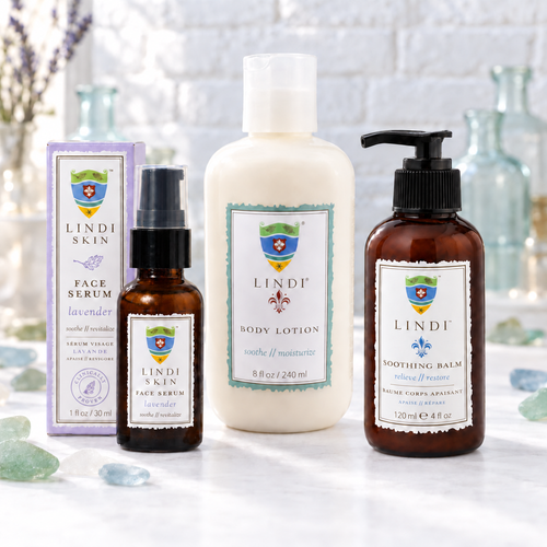 Lindi Skin Chemo Essential Chemo Skincare Collection: Body Lotion + Face Serum + Soothing Balm