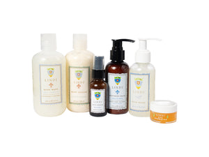 Lindi Skin Chemo Lavender Total Chemo Collection: Soothing Balm + Body Lotion + Eye Hydrator + Face Wash + Body Wash + Face Serum