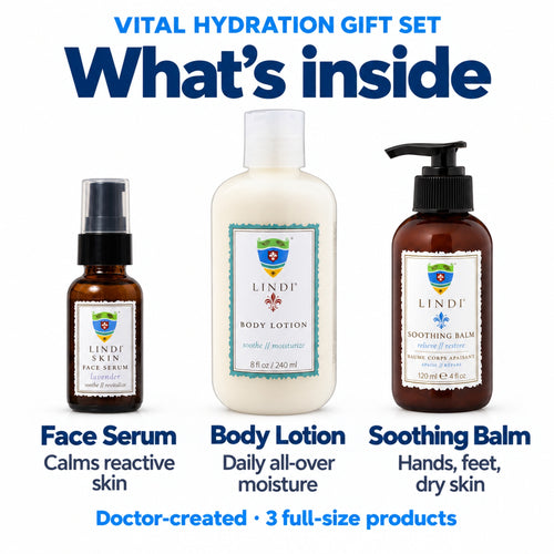 Lindi Skin Gifts Vital Hydration Gift Set — Lotion + Serum + Balm