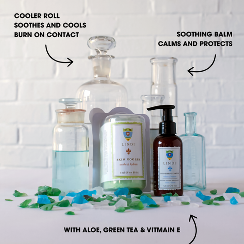 Lindi Skin Radiation Basic Radiation Skincare Collection: Soothing Balm +Cooler Roll