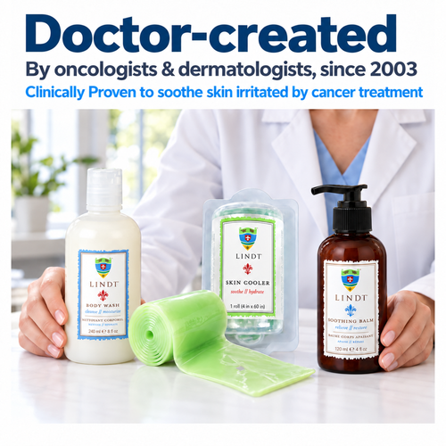 Lindi Skin Radiation Complete Radiation Skincare Collection: Soothing Balm + Cooler Roll + Body Wash